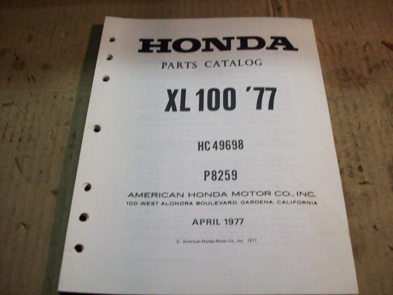1977 honda xl100  parts catalog oem