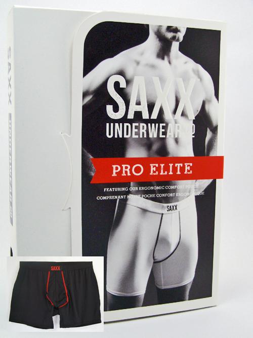 Saxx men's underwear - pro elite boxer brief, black, large