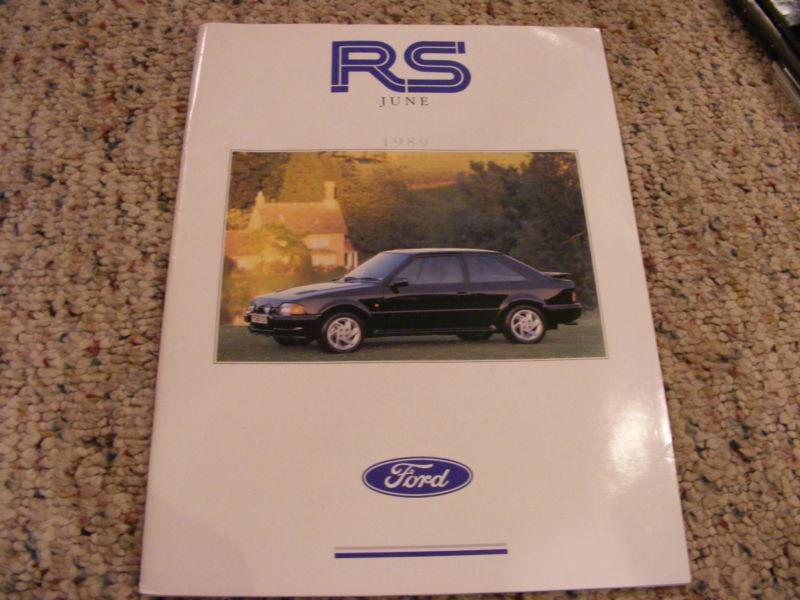 1989 ford rs 38page brochure, uk publication.  escort, sierra sapphire cosworth
