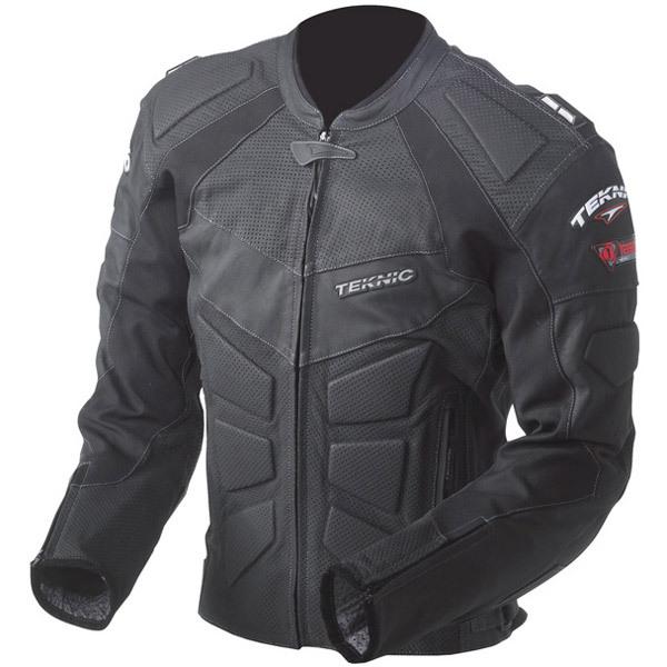 New teknic mercury leather motorcycle riding jacket size 52 black closeout