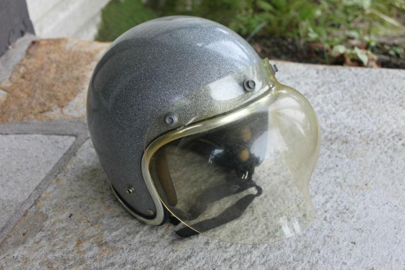Vintage arthur fulmer af40 silver metalflake motorcycle helmet original