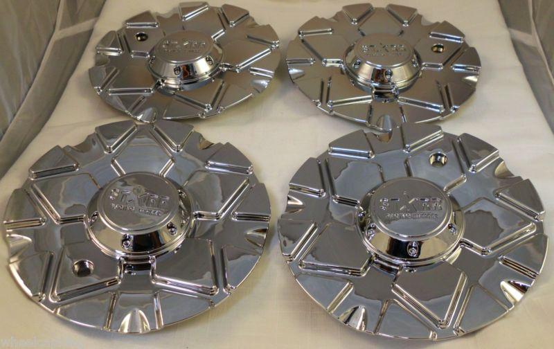 Starr wheels chrome custom wheel center cap caps set of 4 # c501301-1 new!