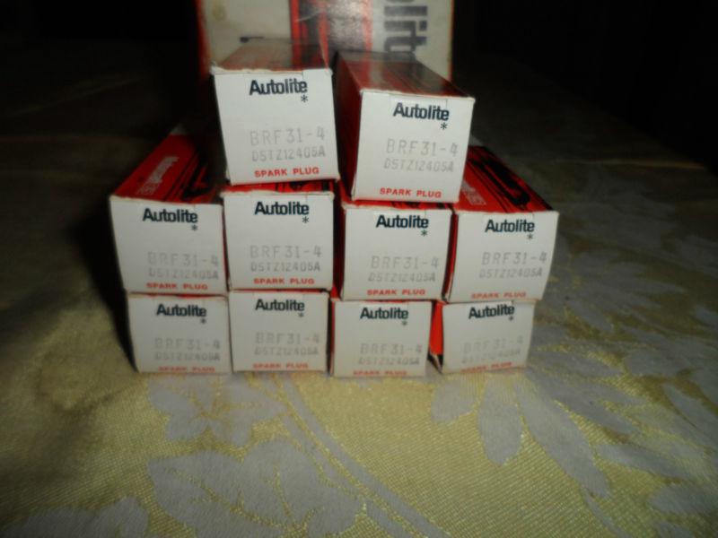 Spark plugs vintage 10 pieces ford autolite brf31-4 d5tz-12-a fact/orig usa made