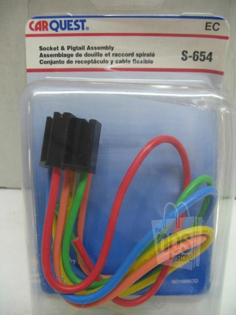 Carquest s-654 universal socket & pigtail assembly fit 4 & 5 terminal relays new