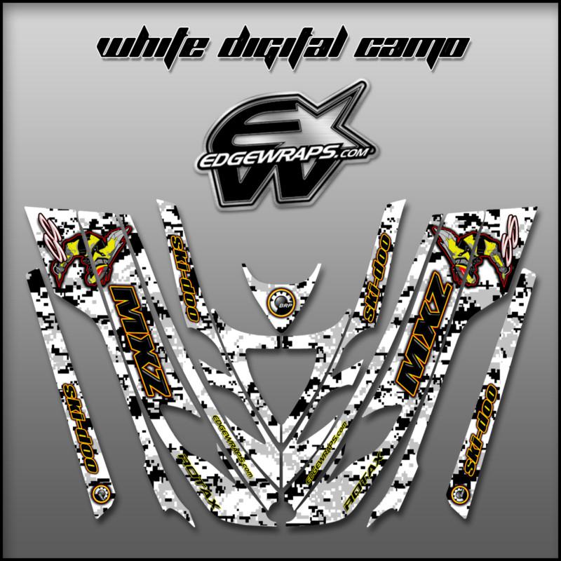 Ski doo zx sk 99, 00, 01,02,03 mxz 600 800 custom graphics - white digital camo