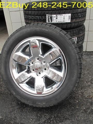 20" gmc yukon sierra factory chrome clad wheels goodyear tires 5420 new set