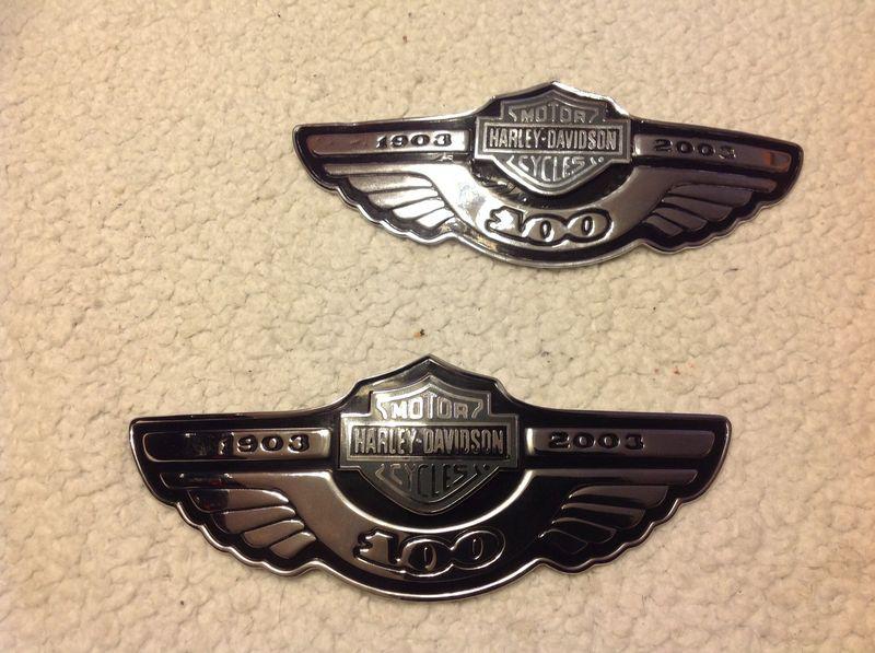 Harley davidson 100th anniversary softail fuel/petrol tank emblems l@@k!