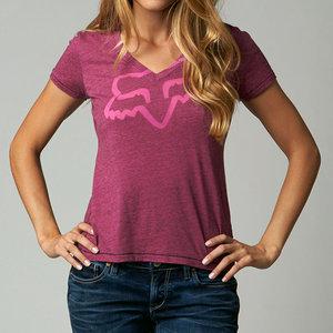 Fox racing rational womens short sleeve t-shirt bordeaux/purple sm
