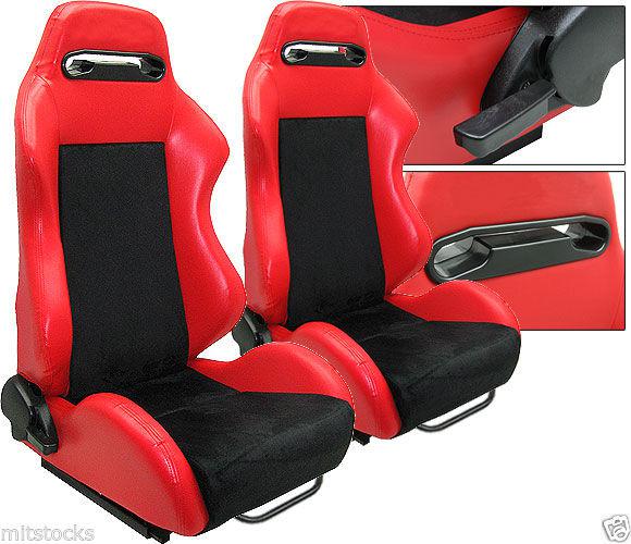 2 red & black racing seats reclinable + sliders all volkswagen new **