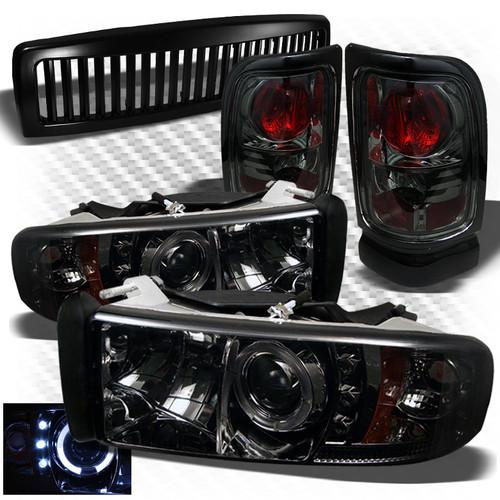 94-01 ram 1500, 94-02 2/3500 smoked headlights + altezza tail lights + grille