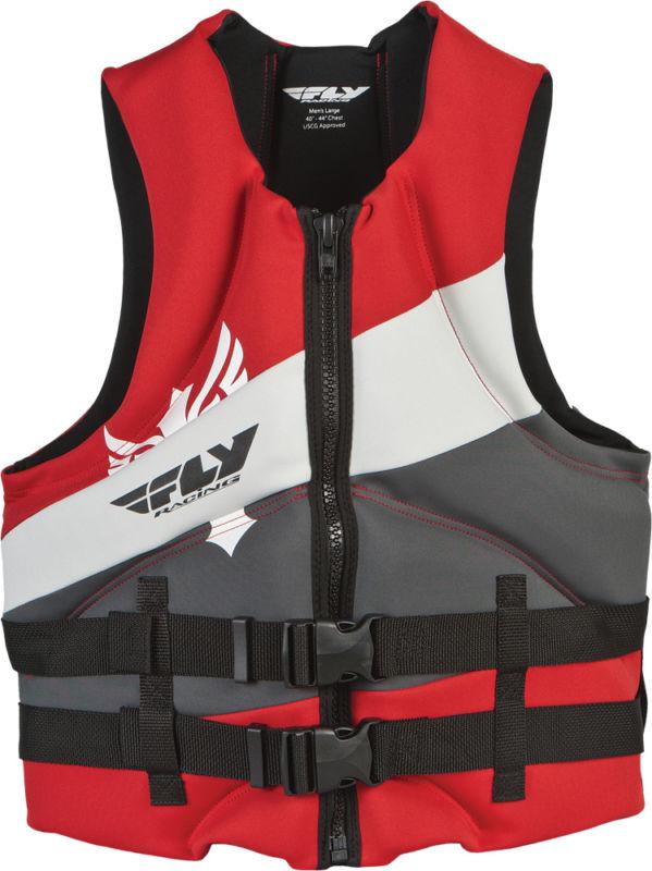 Fly racing neoprene life vest red/gray large 40-44in.