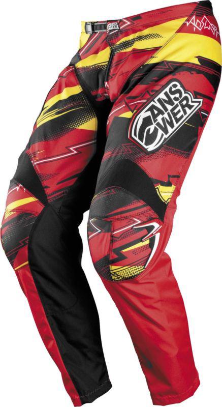 Answer a12 syncron motocross motorcycle pants red yellow size y24