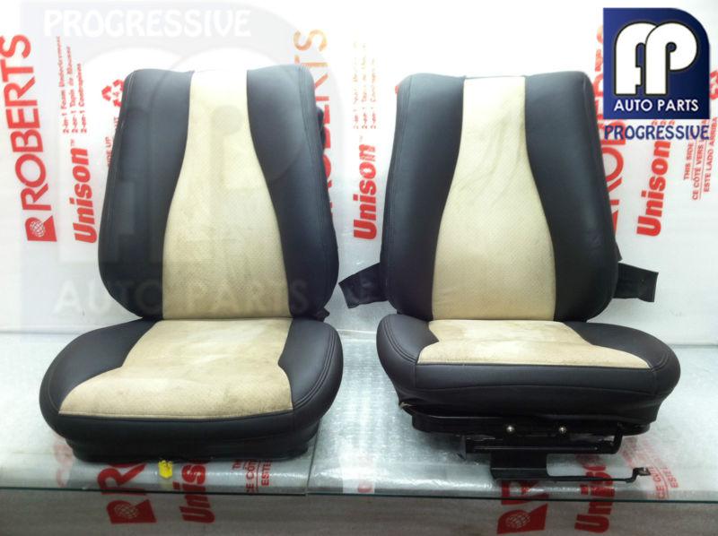 Mercedes benz w220 s430 s500 s600 front leather  seats black tan cover #1
