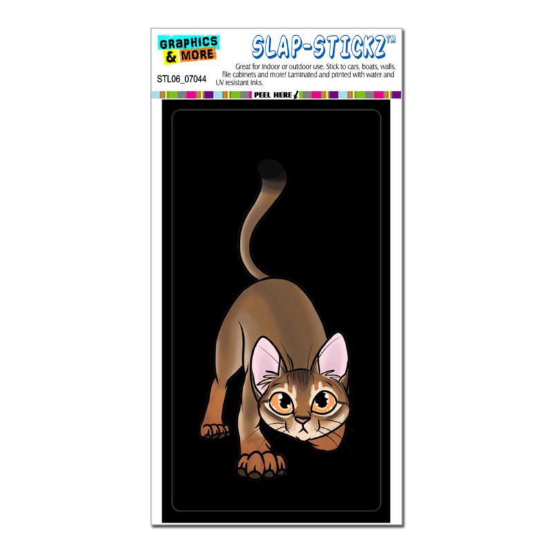 Abyssinian cat on black - pet - slap-stickz™ car window locker bumper sticker