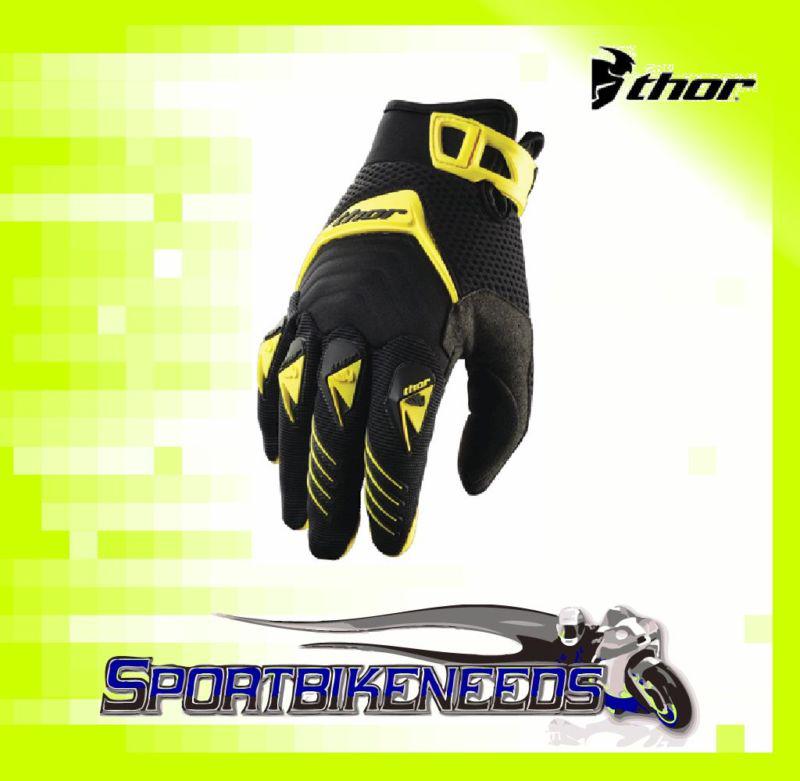 Thor 2012 deflector gloves yellow black small s sm