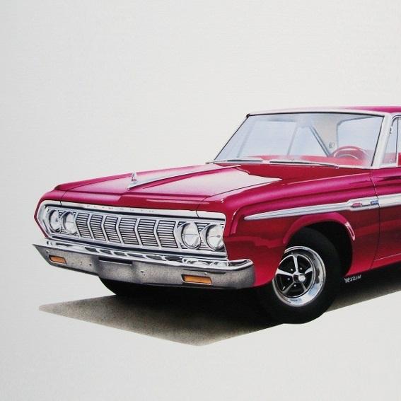 Plymouth sport fury 1961 1962 1963 1964 64 413 wedge - 30 old art prints posters