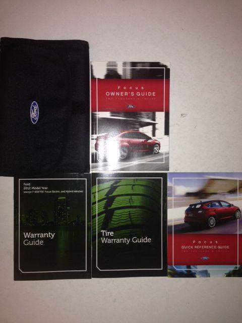 2012 ford focus owner's manual with case