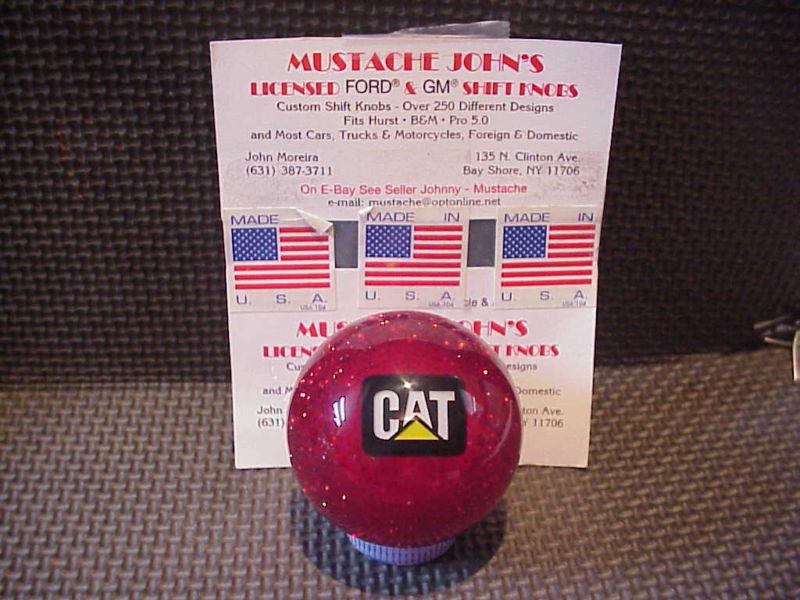 Cat, caterpillar, custom made ,retro style glitter  shift knob,  (red) 