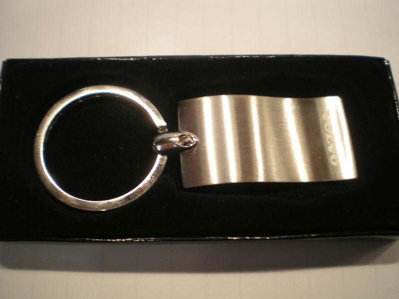 Volvo key chain key ring silvertone metal new in box