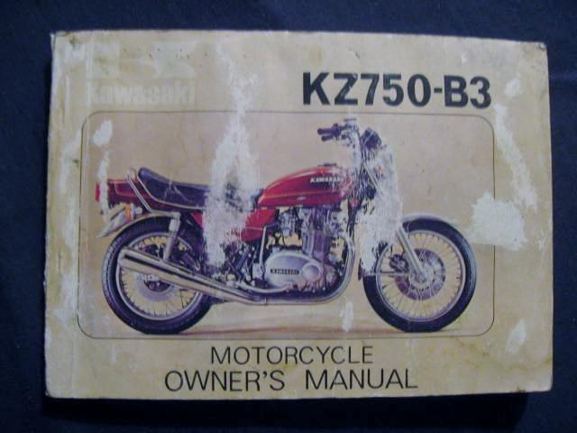 Rare 1977 kawasaki kz750 -b3 motorcycle owners manual guide book 