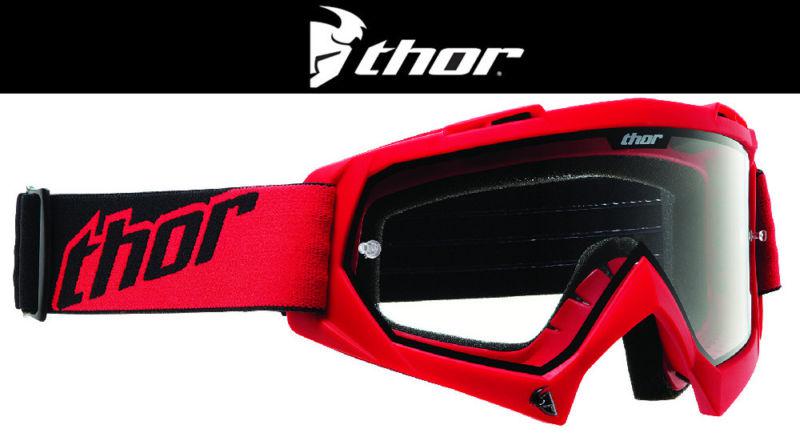 Thor enemy solid red dirt bike goggles motocross mx atv gogges googles 2014