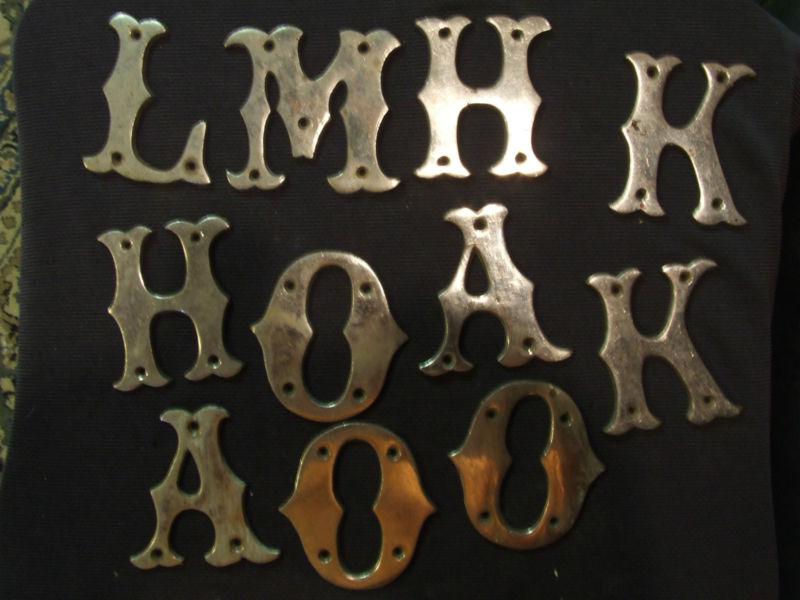 Old boat nickle plated letters vintage maritime antique launch garwood hacker