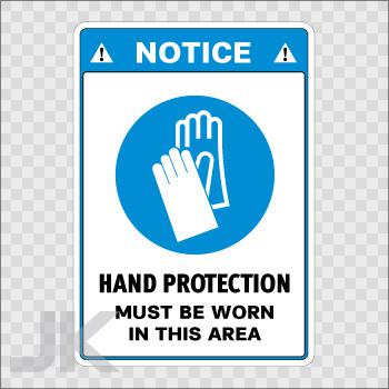 Decal stickers sign signs warning danger caution gloves protection 0500 zafxa