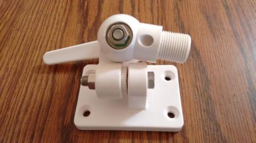 New white   ratchet vhf marine type antenna holder