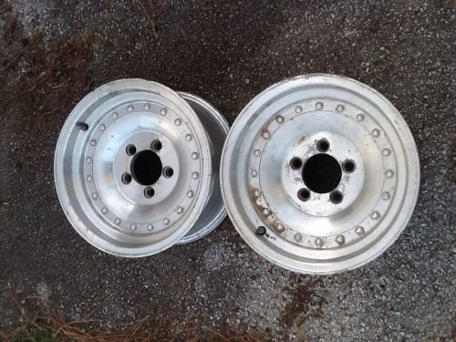 69 70 mustang 5 lug pair of aluminum wheels