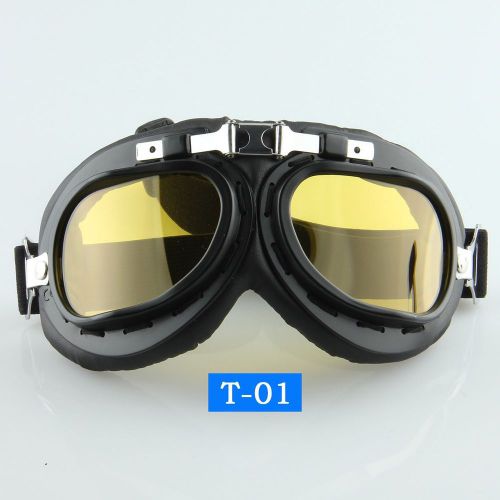 Aviator motorcycle atv dirt bike off road racing goggles glasses amber lens