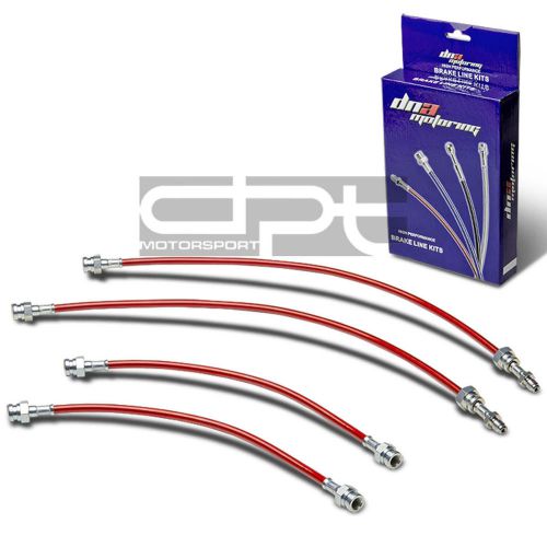 Rx7 fb 12a replacement front/rear stainless hose red pvc coated brake line kit