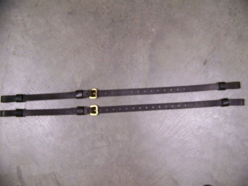 Leather luggage straps for luggage rack/carrier~~(2) strap set~with solid brass