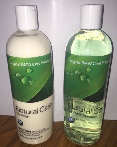 Bmw natural care- car wash shampoo &amp; car polish each is 16 ounces made/germany