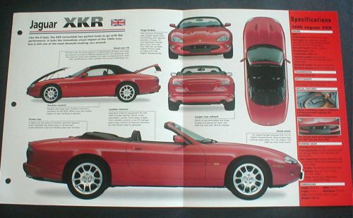 1999 jaguar xkr convertible unique imp brochure