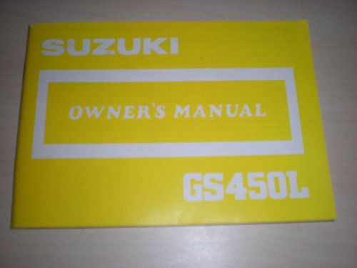 Nos owner&#039;s 1987 manual suzuki suzuki gs450l gs450