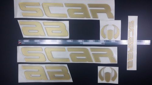 Scarab boat emblem 25&#034; stickers set gold - adesivi barca - pegatinas barcos