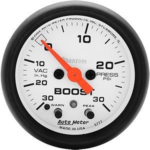 Auto meter 5777 phantom series gauge 2&#034; boost/vacuum full sweep electric