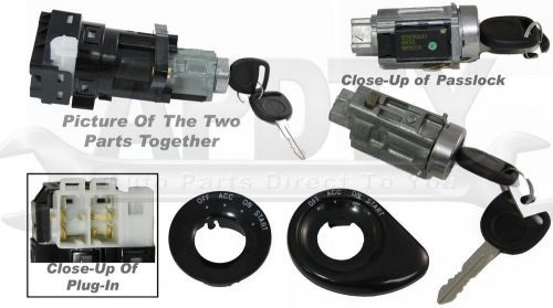 Ignition lock cylinder with keys switch passlock security and housing combo kit