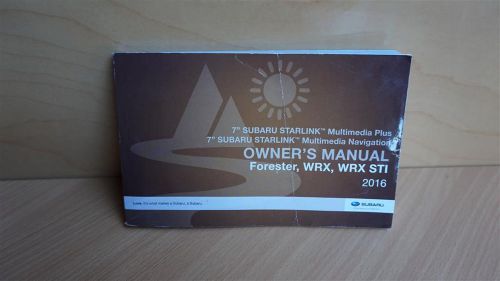 2016 subaru forester wrx wrx sti owner&#039;s manual 7&#034; starlink multimedia plus