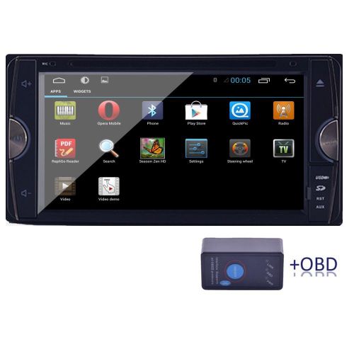 Android 4.4 obd 2 2din car dvd player capacitive screen gps wifi for toyota rav4