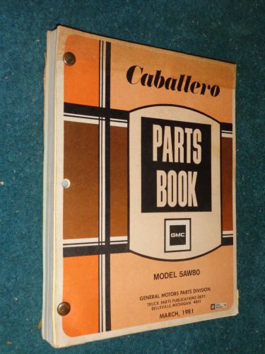 1978-1981 gmc caballero  parts catalog / original  parts book 1979 1980+