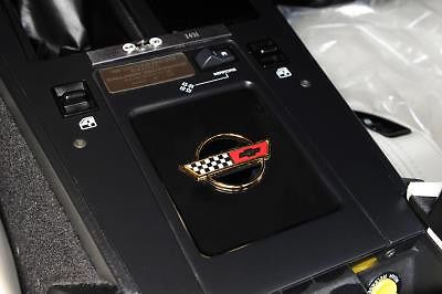 1984-1989 corvette console control lid w/ gold emblem