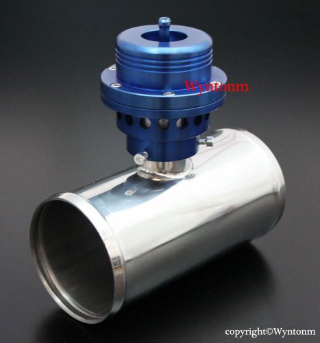 Turbo piston type bov blow off valve  + 2.25&#034; od stainless steel pipe xs blue