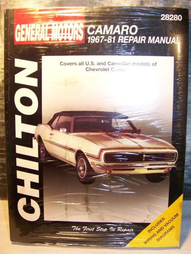 Chilton&#039;s camaro repair manual 1967-81 brand new sealed general motors