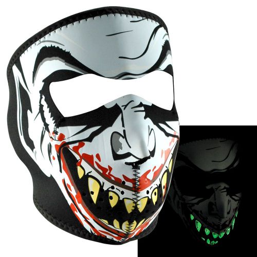 Vampire face motorcycle biker ski neoprene face mask reversible glow full mask
