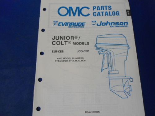1989 omc evinrude johnson parts catalog, junior/colt