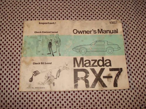 1982 mazda rx-7 owners manual original glovebox book nr