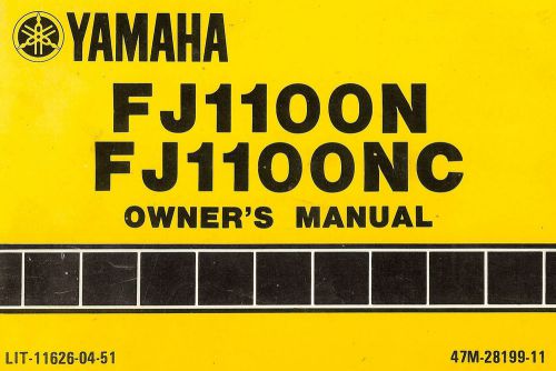 1985 yamaha fj1100 motorcycle owners manual -fj 1100-fj1100n--fj1100nc-yamaha