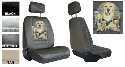 Golden retriever adult dog and puppies 2 low back bucket car seat covers pp 5a