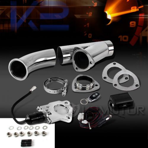 2.5&#034; electric exhaust downpipe cutout e-cut out valve system kit+remote